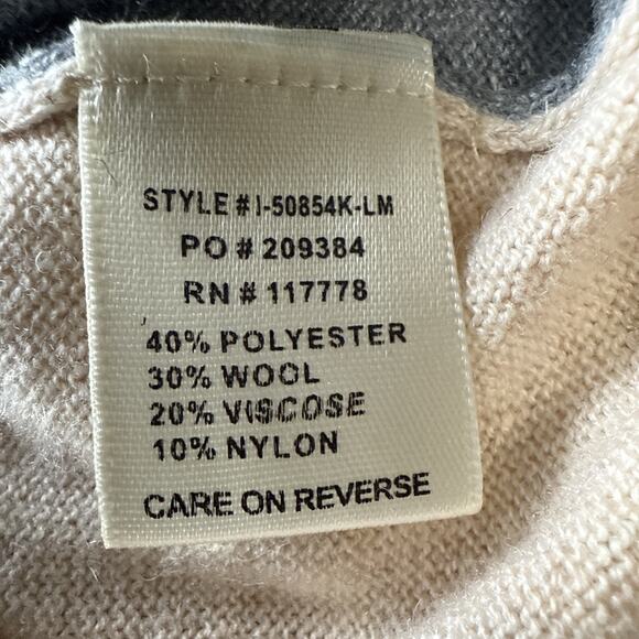 Love Stitch wool blend Color Block sweater Dolman Sleeves Sz L lightweight - Picture 10 of 11